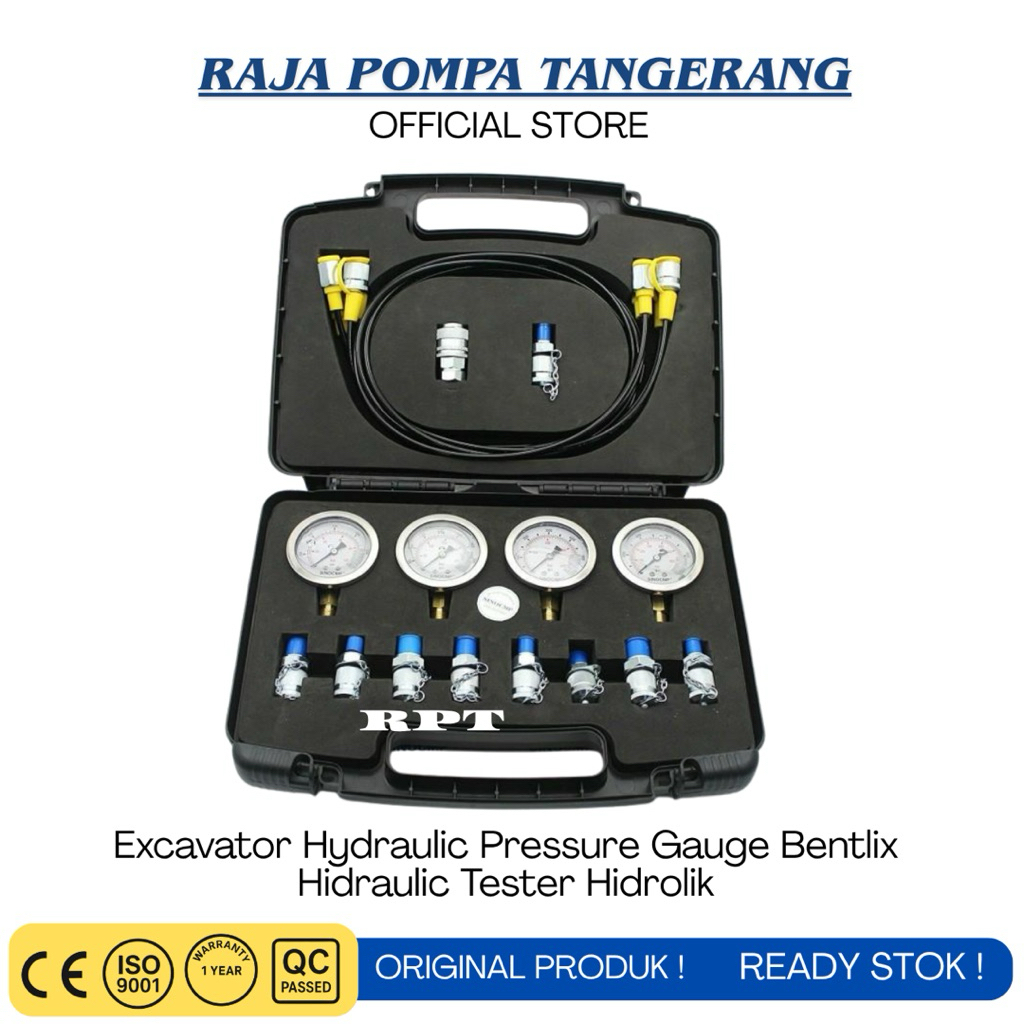 Excavator Hydraulic Pressure Gauge Bentlix Hidraulic Tester Hidrolik