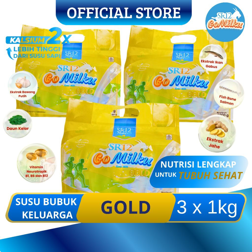 SR12 Bundling 3 Pack Go Milku Gold Sachet 3 x 1.000gr(40 Sachet)