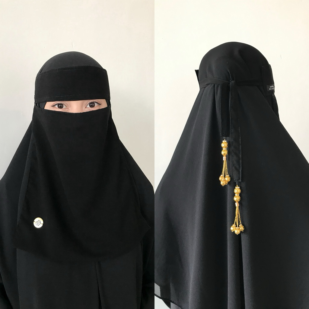 FAHIMY NIQOB - Niqab Bandana Poni tali Rantai bedoon essm ped keras tali rantai