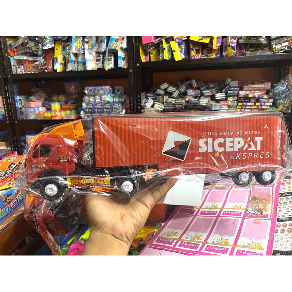 Mainan Anak Miniatur Mobil Truck Box Orange