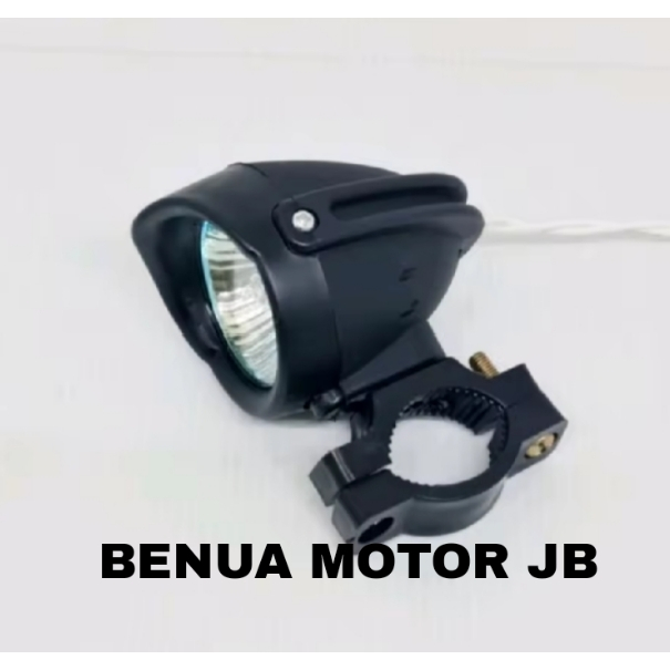 BENUA MOTOR LAMPU TEMBAK KABUT HALOGEN MODEL KODOK UNIVERSAL kleman stang lampu kodok