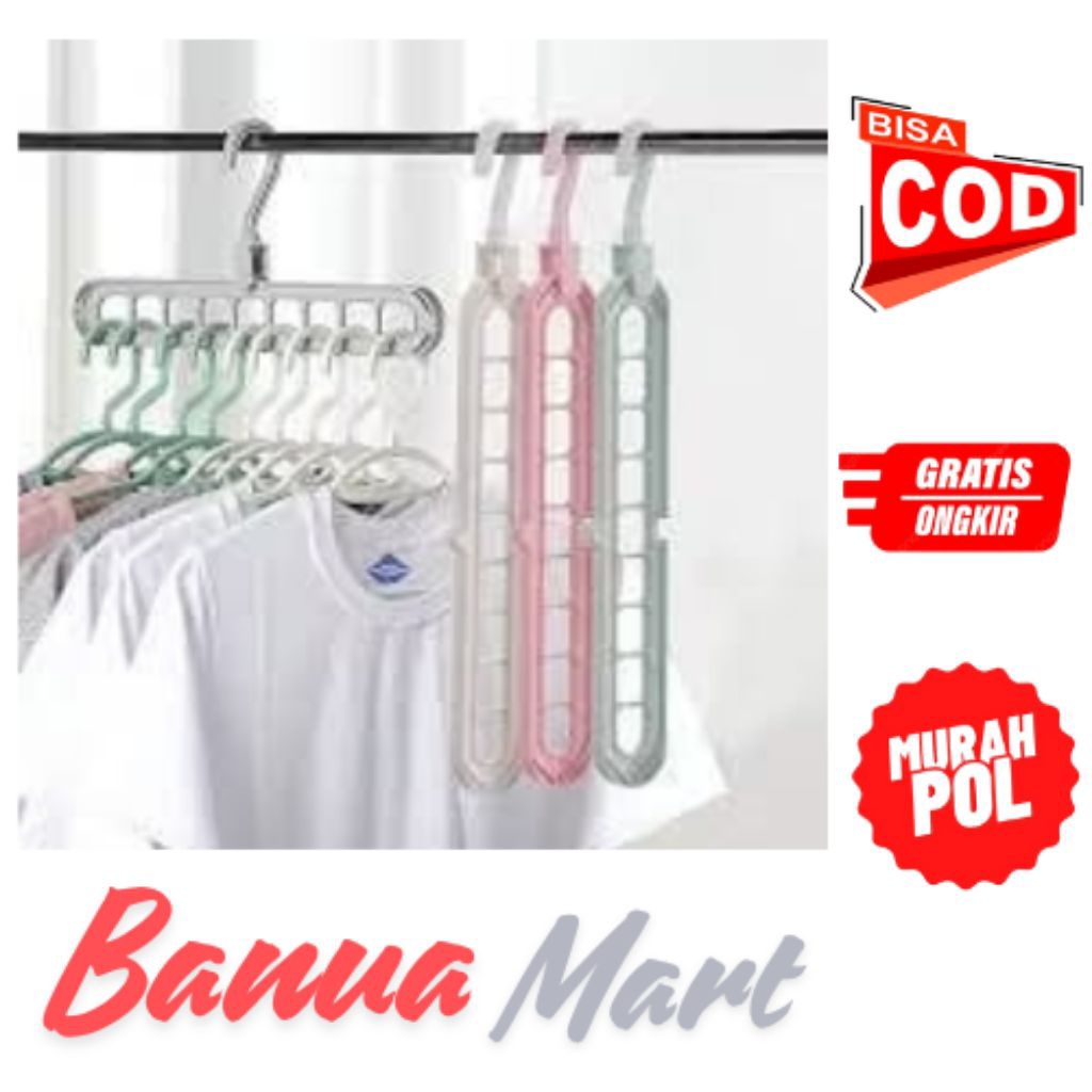 HANGER 9 LUBANG / Hanger Baju / Kastok / Gantungan Baju 9 Lubang / Sembilan Lubang