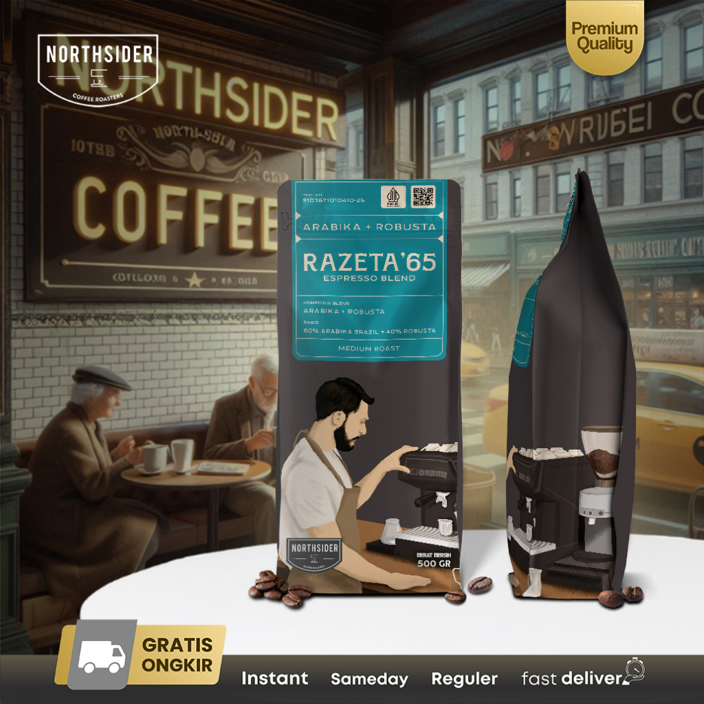 Northsider Kopi arabika robusta Razeta'65 Espresso Blend kopi susu