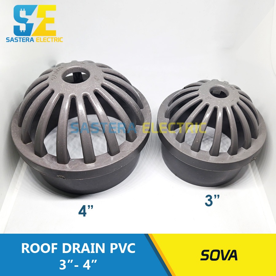 Roof Drain PVC Sova / Roof Drain 3" 4" PVC / Dop Saringan Talang Air 3" 4" / Saringan Pembuangan Air