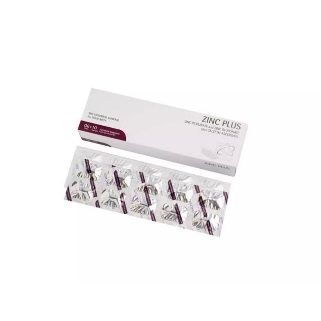 ZINC PLUS Untuk Jerawat Rambut Rontok Vitamin C [1 Box] 60 Kapsul