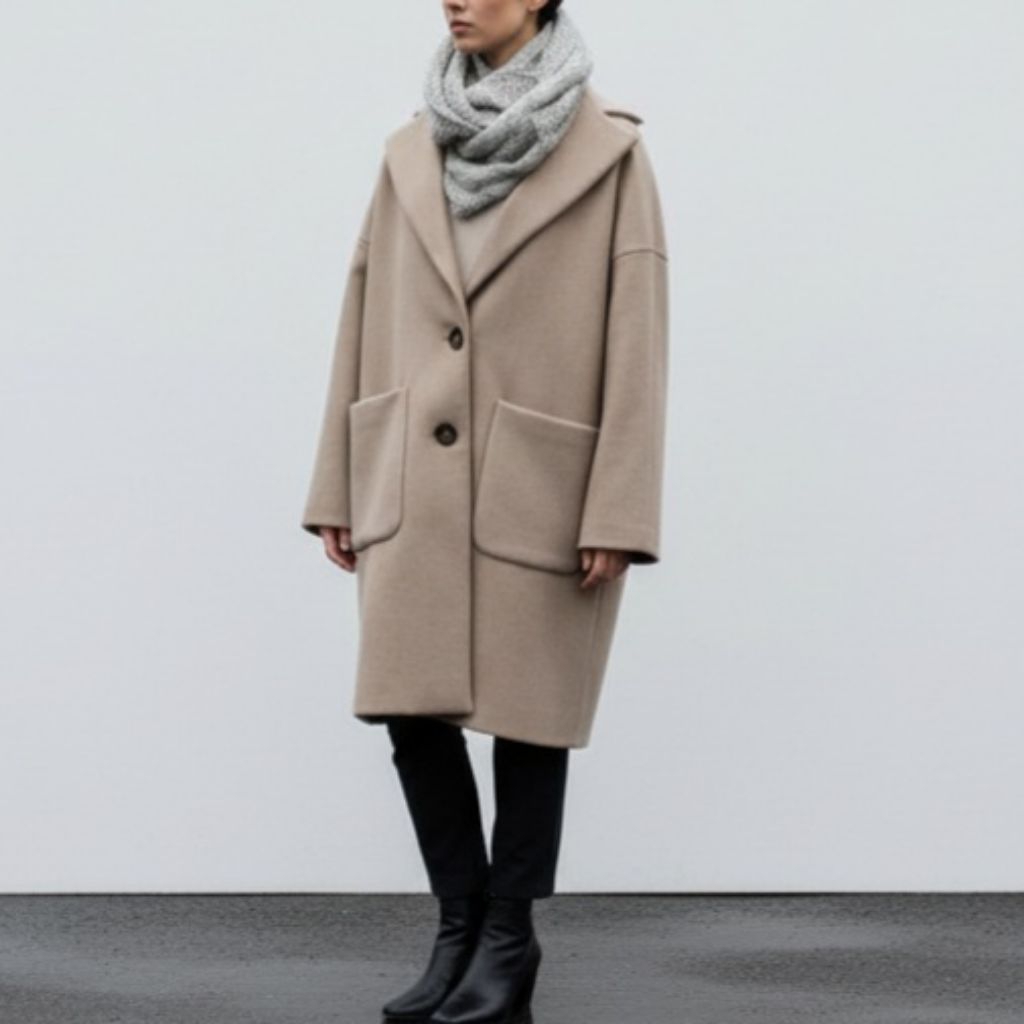 Preloved Zara Camel Tan Wool Oversized Longline Coat