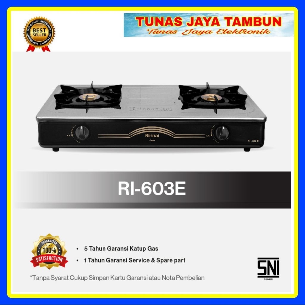 KOMPOR GAS RINNAI RI 602 E / KOMPOR GAS RINNAI 2 TUNGKU RI602E / RINNAI RI-602E