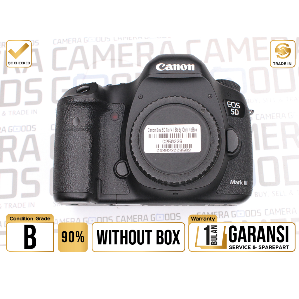 Kamera Canon EOS 5D Mark III DSLR Camera Full Frame Body Only Second Bekas Grade B / 5DIII - C250226
