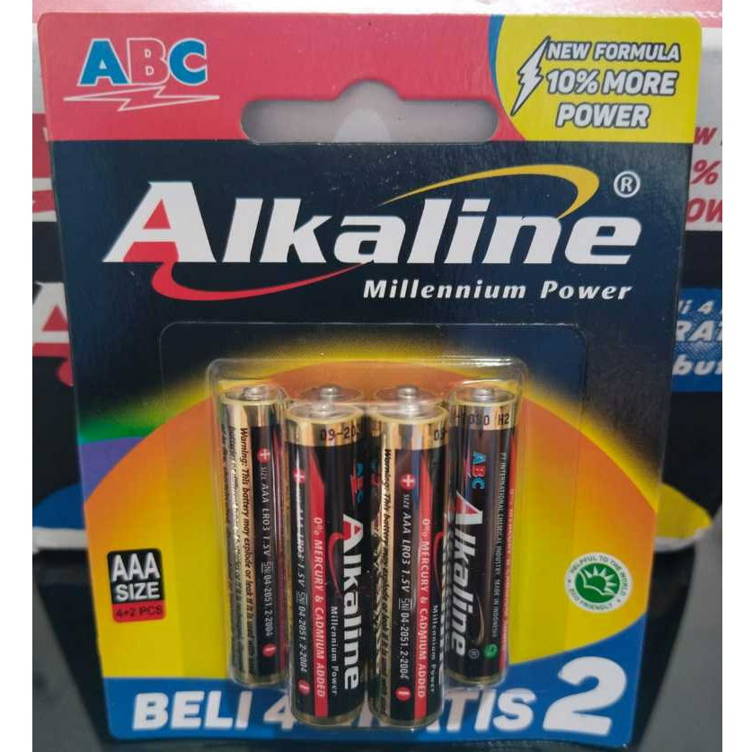 Baterai AAA ABC Alkaline 6 pcs