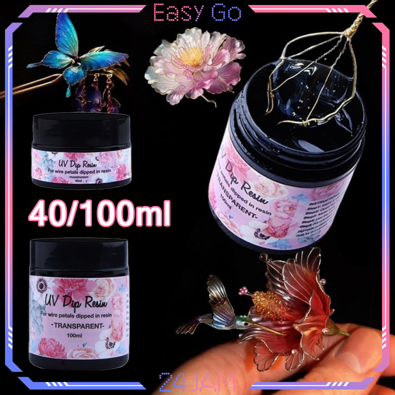 Lem Resin Bening 40/100ml Resin UV Bening Epoksi Resin Bening Cairan Resin Bening Resin Ultraviolet 