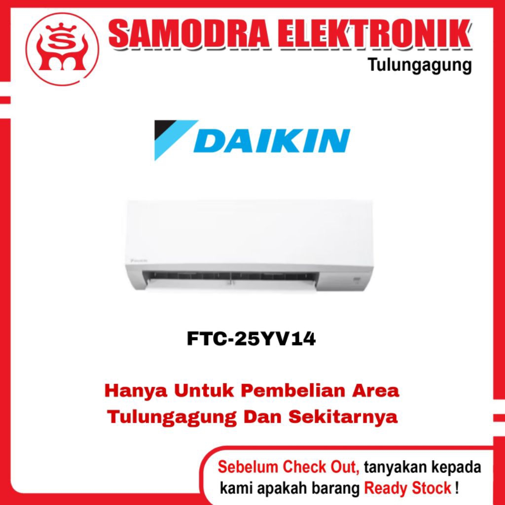 (Gratis Pemasangan) AC DAIKIN 1 PK FTC-25YV14 | Air Conditioner Daikin 1 Pk Split Standard