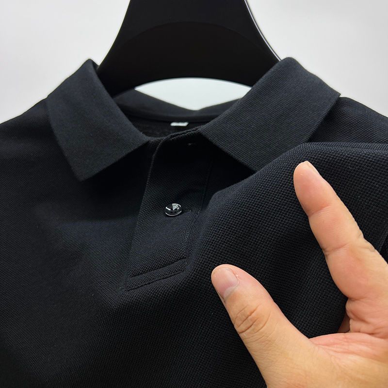 Rahasia Kaos Kerah Pria Knit Shirt Lengan Pendek V Neck Polo Shirt kaos polos kancing Atasan Pria