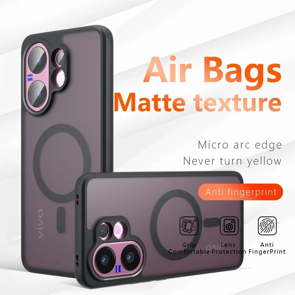 Black Edition Magsafe Case For Vivo V60 Lite V60 V50 Lite V50 V40 IQOO Z10 Lite Z10R Z10 NEO 10 13 X