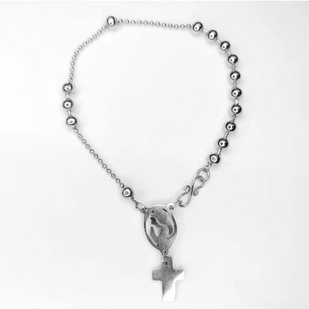 Gelang Rosario Salib Bunda Maria Klasik Stainless Steel - Gelang Rosario Pria - Gelang Rosario Wanit