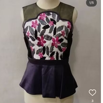 Baju Atasan Mewah Pesta Seksi Blus Blouse Bordir Bunga Murah