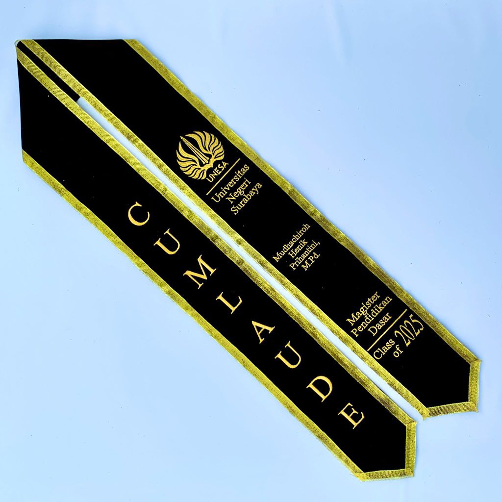 Selempang Wisuda Leher Pita ( Free Logo)