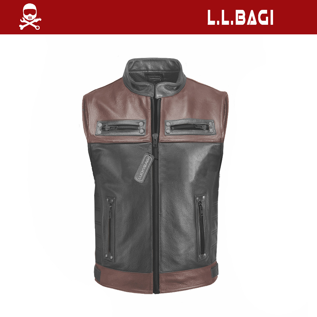 Rompi Kulit Vest Riding Motorcycle Vest Rompi Kulit Sintetis Rompi Kulit Pria