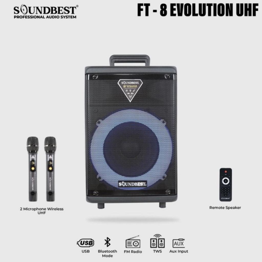 Speaker Portable Meeting SOUNDBEST FT8 EVOLUTION - 8 Inch Bluetooth USB SOUNDBEST FT 8 / FT-8 Ori