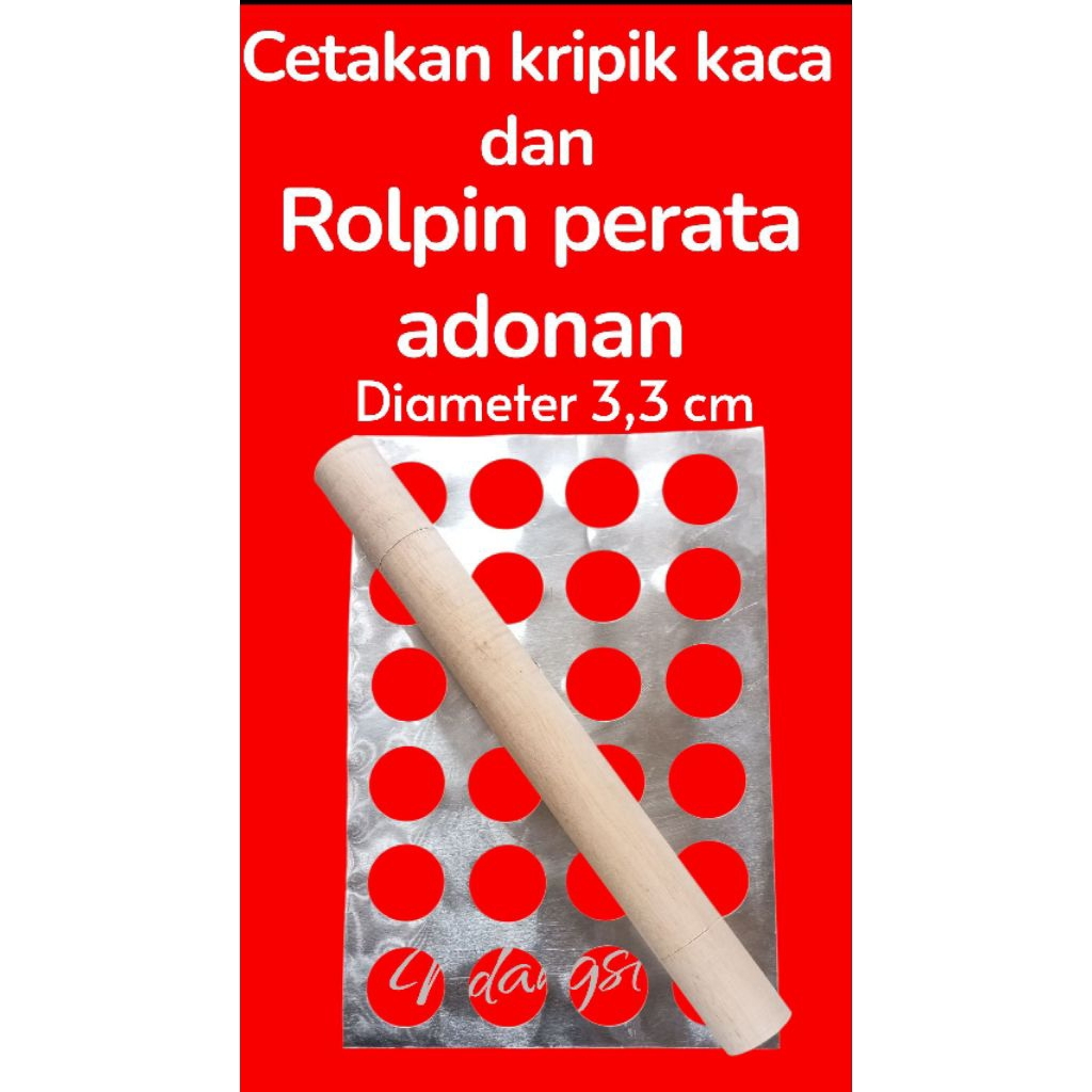 cetakan kripik kaca lubang 24 dan rollpin penggilas alat cetak keripik kaca dan rolingpin kayu pengg