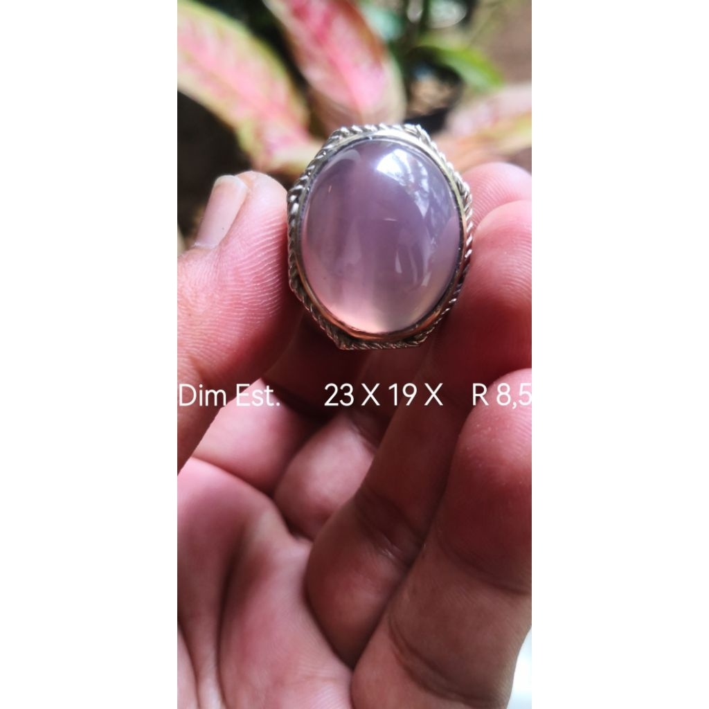Cincin Batu akik Kalsedon Obi Kelo Ungu / Purple BUKAN bacan kalimaya pirus ruby safir pandan ijo ga