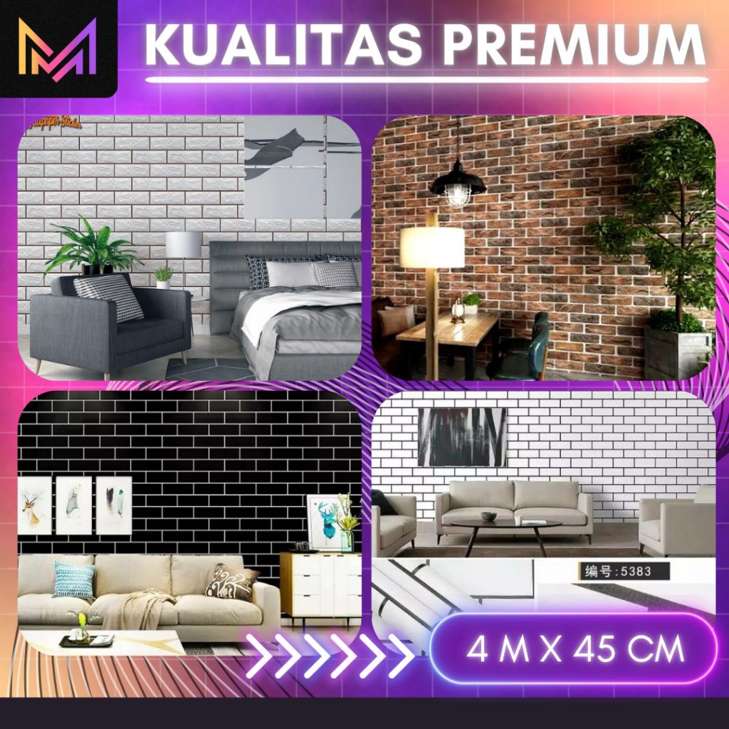 Wallpaper Dinding Bata 3D Wallpaper Dinding Ruang Tamu Aesthetic Wallpaper Dinding Kamar