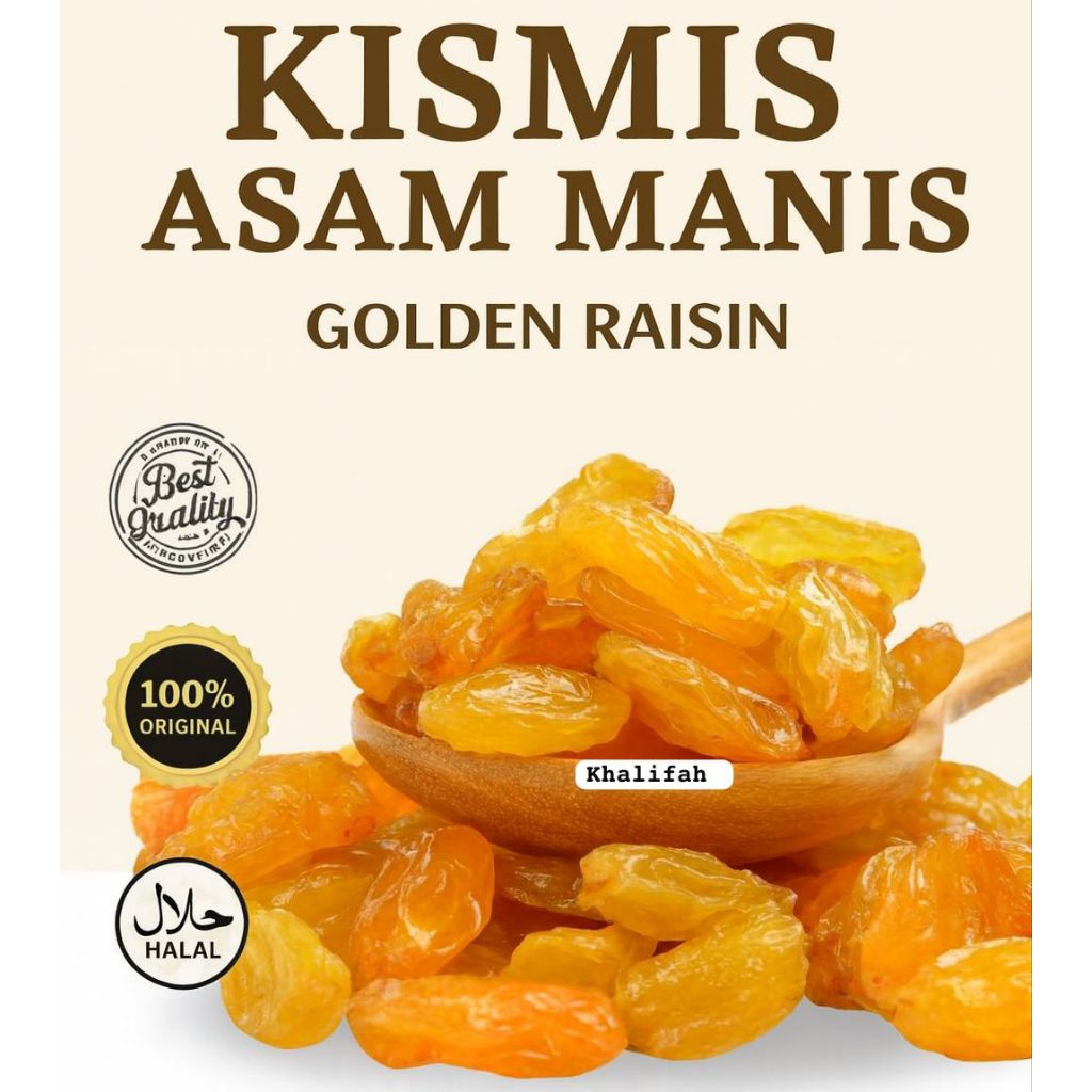 Kismis Golden Raisin Premium 1 Kg | Kismis Asam Manis | Kismis Gold | Kismis Golden Asam Manis