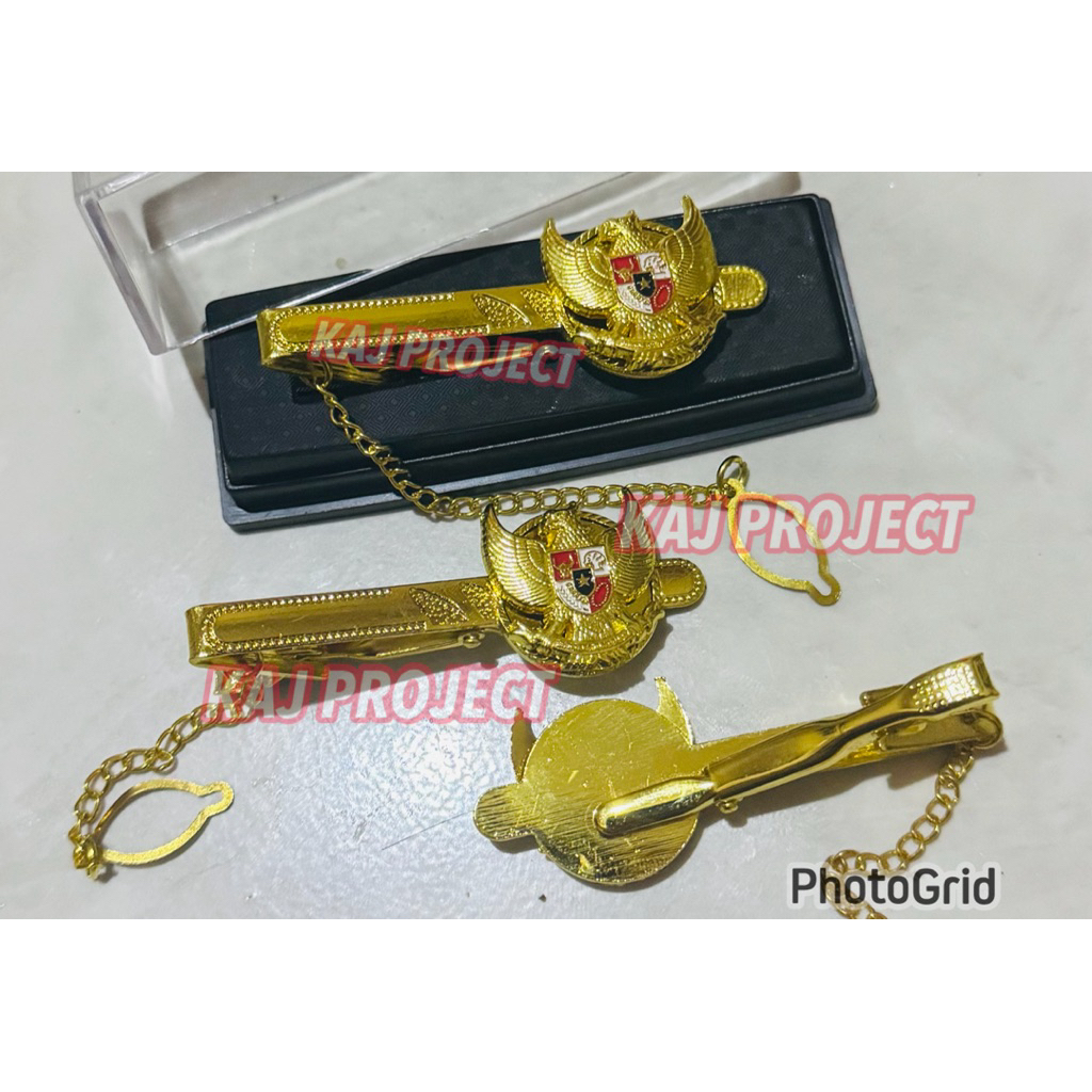 Jepit Dasi Jepitan Dasi Penjepit Dasi GARUDA COR Logam Kuningan sepuh emas PREMIUM Full Gold 100% OR