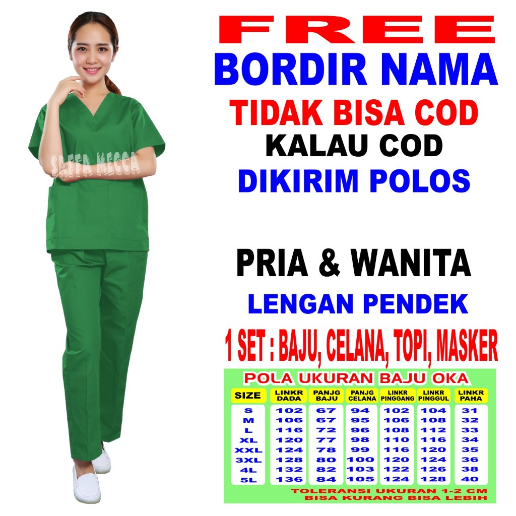 BAJU OKA BORDIR NAMA  / BORDIR NAMA  BAJU OKA / SERAGAM OKA  / BAJU JAGA / LENGAN PENDEK TANPA COD