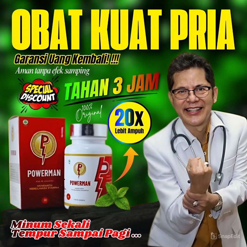 TERLARIS POWERMAN HERBAL BPOM OBAT KUAT PRIA ORIGINAL100% OBAT STAMINA PRIA TAHAN LAMA OBAT KAPSUL P