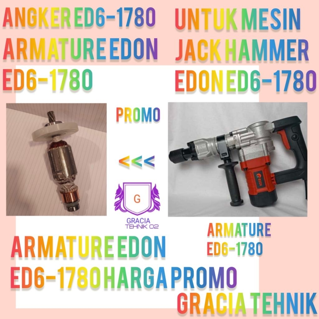 ARMATURE ANGKER JACK HAMMER EDON ED6-1780 MESIN BOBOK EDON ED6-1780