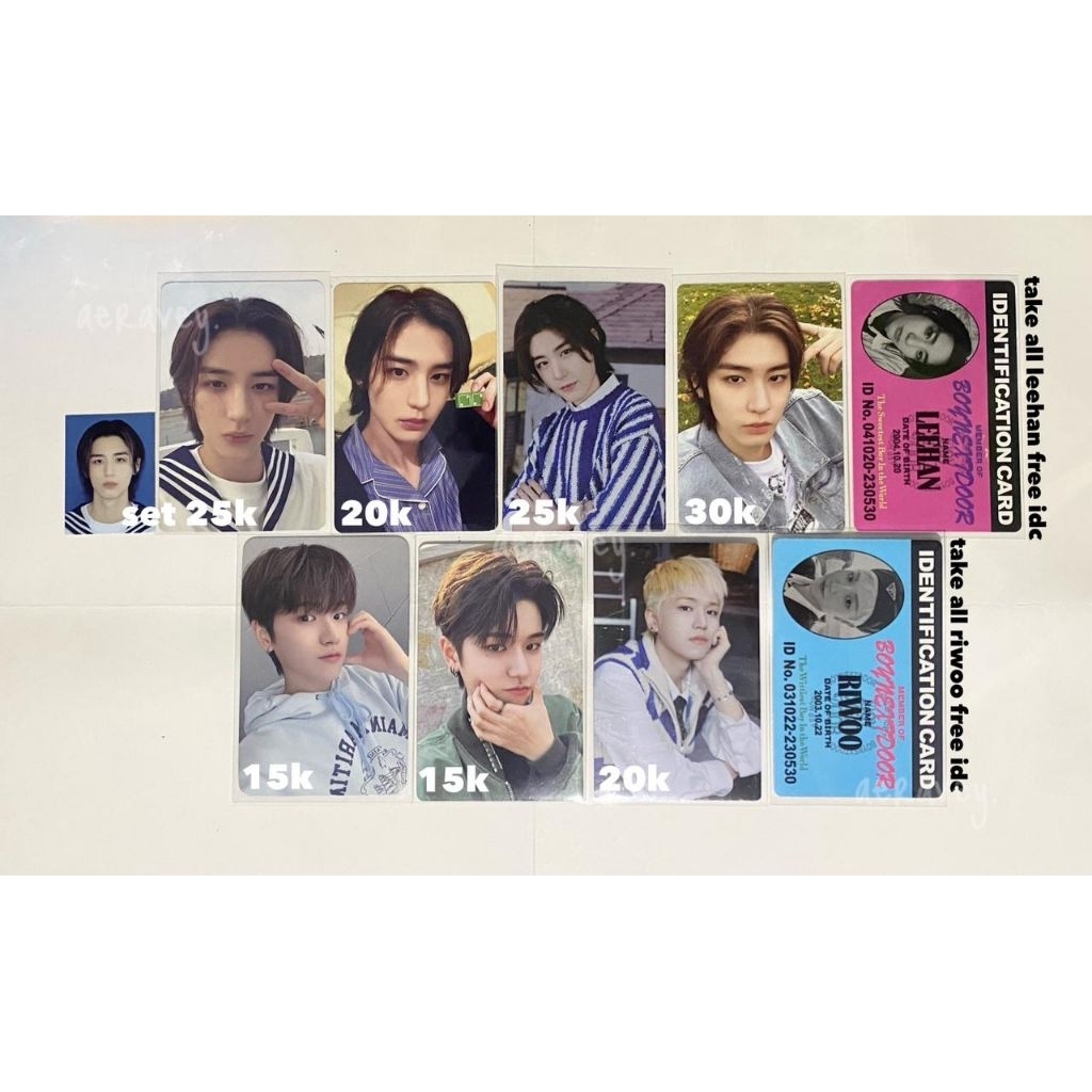 Boynextdoor photocard (Leehan & Riwoo)