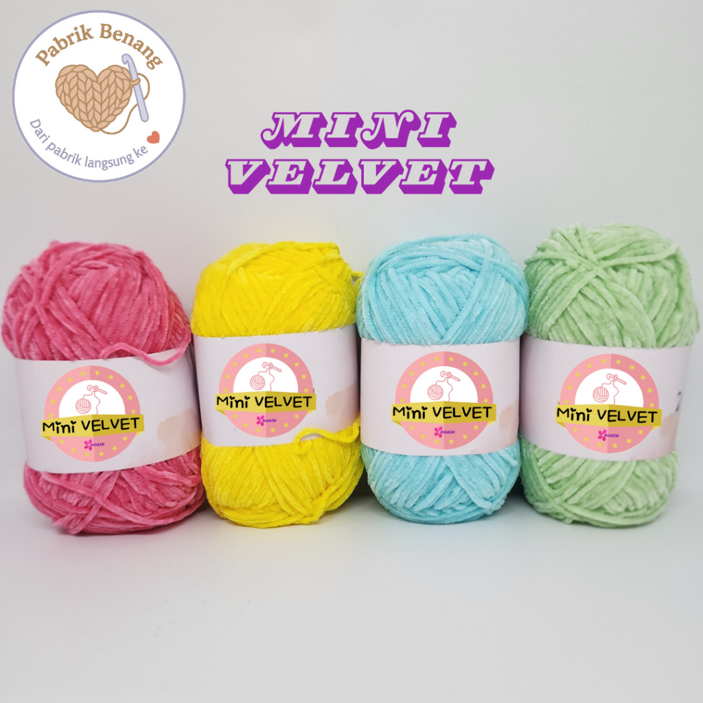 Benang Rajut Bludru Mini Velvet/ Mini Velvet Kniting Yarn / Bludru Yarn (MINI) [40gr] Korin