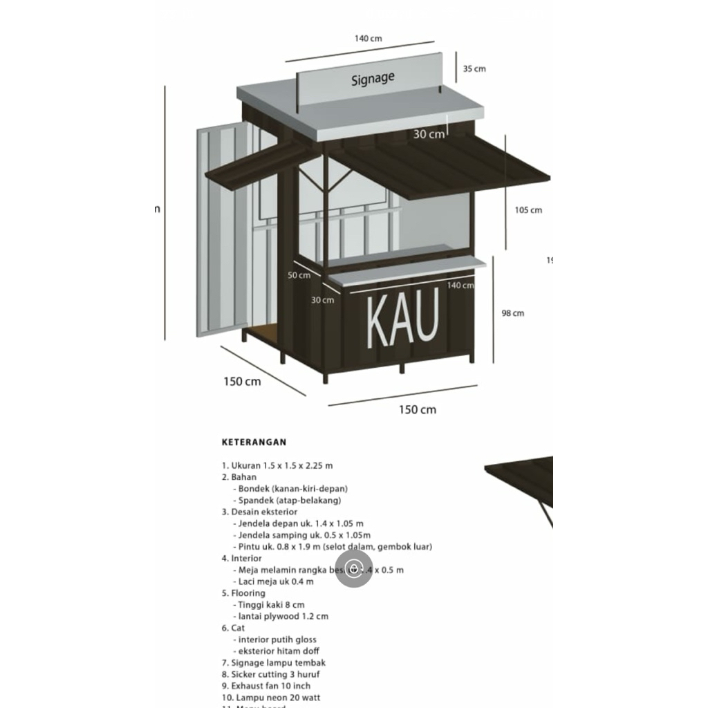 Booth semi kontainer kios