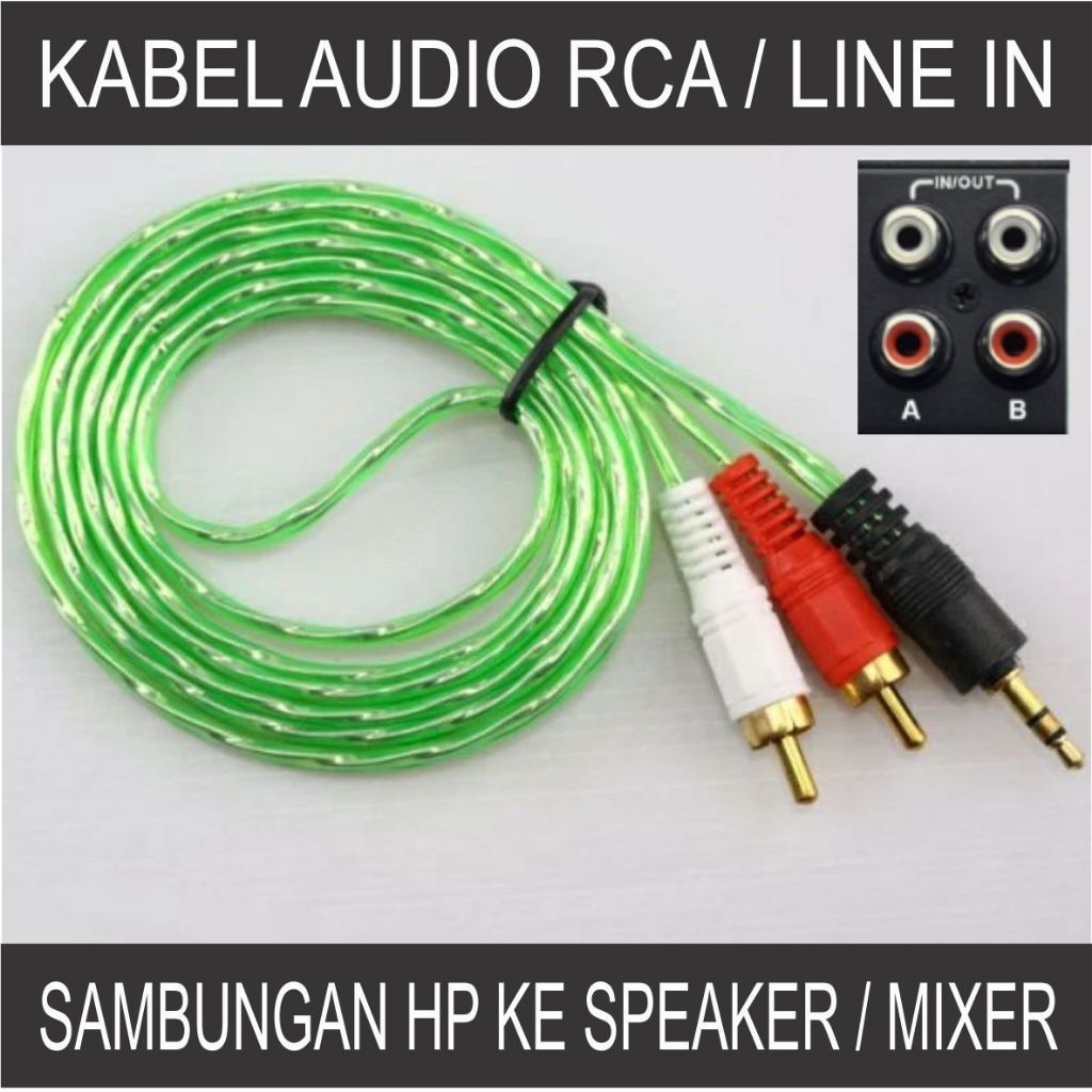 Kabel Speaker Aktif Bagus RCA 2 In 1 Sambungan Audio Ke TV PC HP Laptop Mixer Ampli Advance Polytron