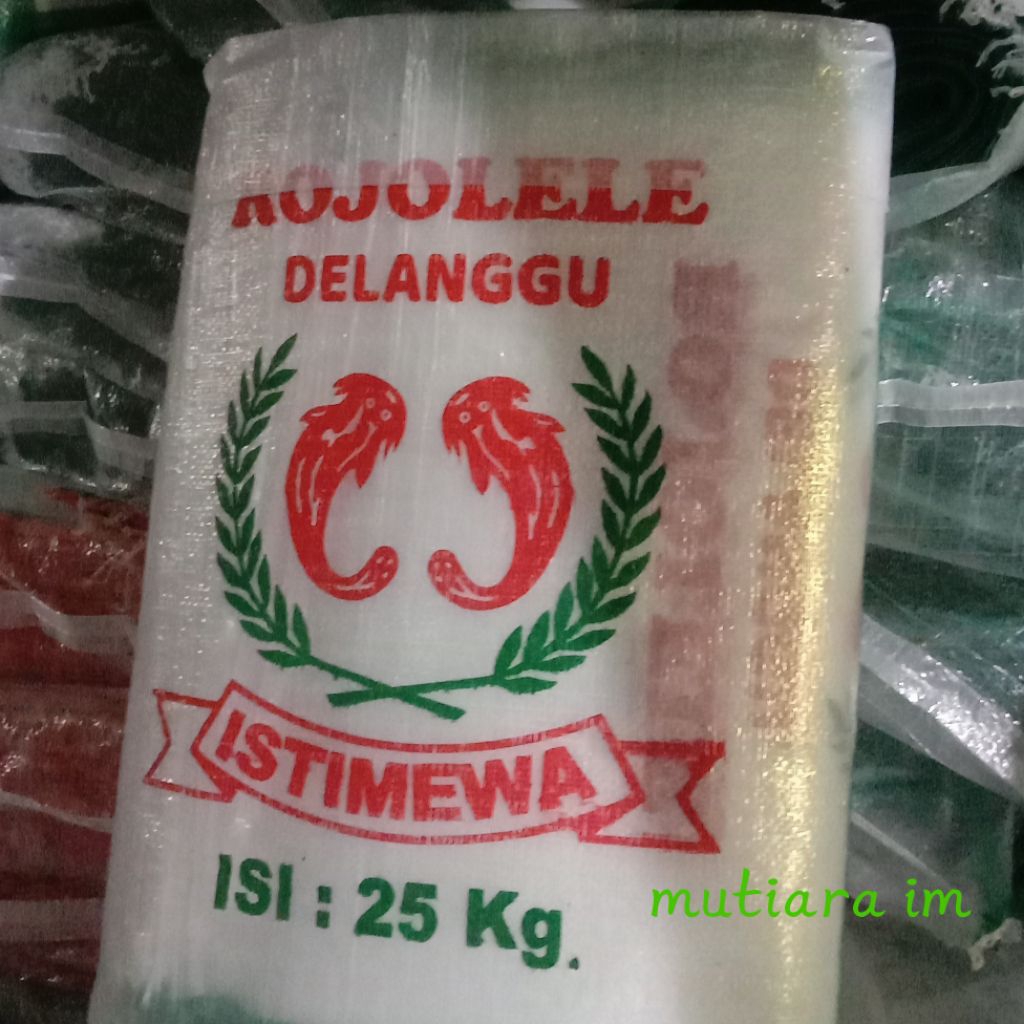 Karung beras 25 kg cap Rojolele istimewa (baru)