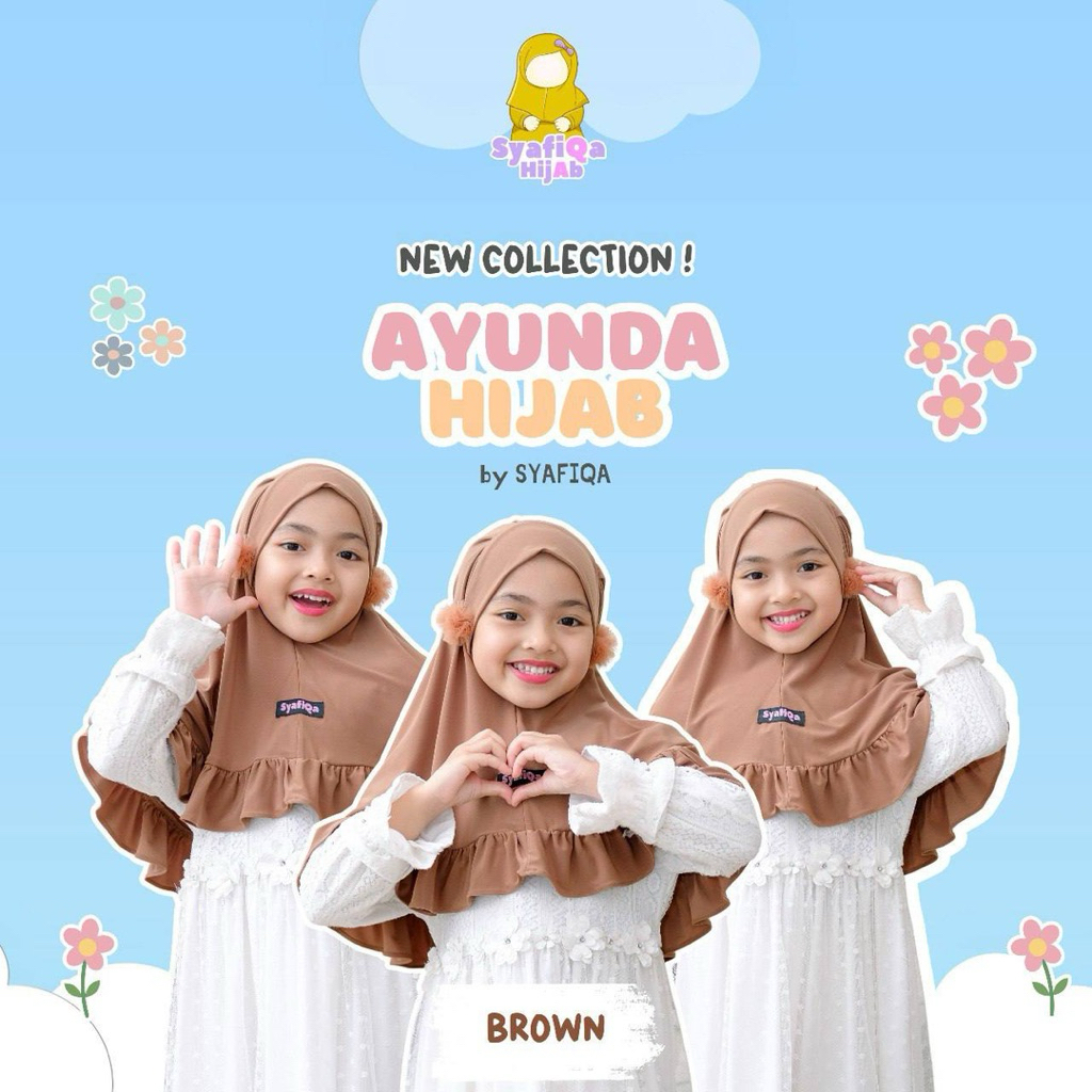 Hijab Ayunda Anak by Syafiqa Hijab | Hijab Instan Anak | Kerudung Anak Perempuan Lucu