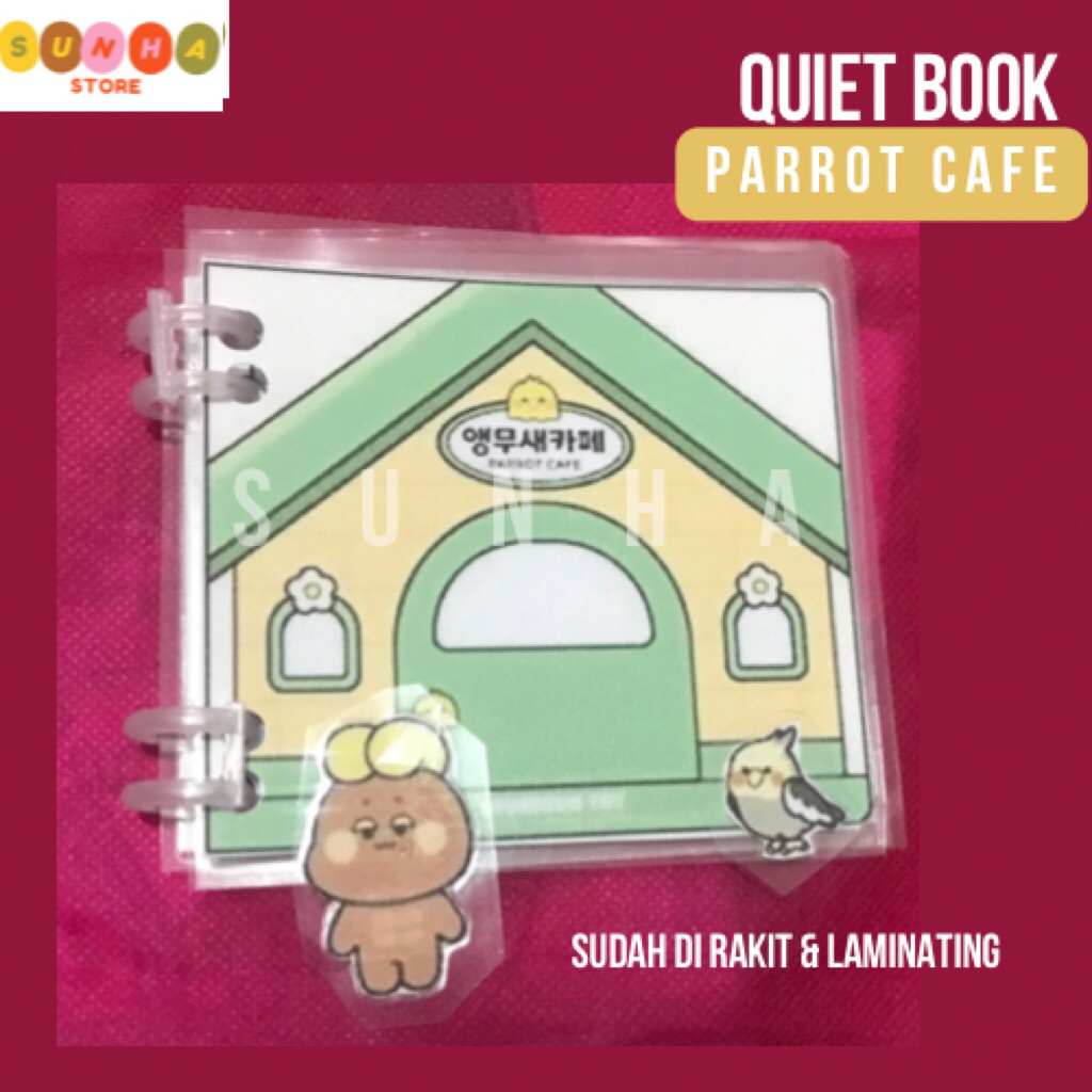 Quiet book parrot cafe / quiet book toko burung paper doll parrot cafe / paper doll house parrot caf