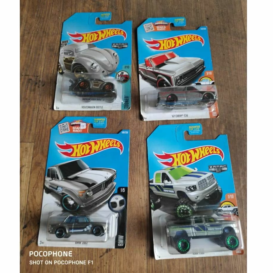 hot wheels zamac set BMW 2002 Chevy c10 Volkswagen beetle VW Dodge ram 1500 US card langka