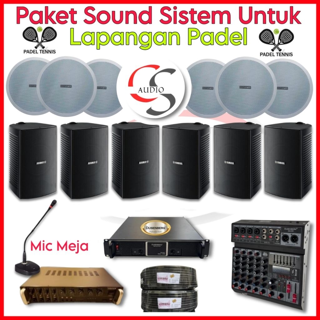 Paket Sound Sistem Untuk Lapangan Padel Siap Pakai sound lapangan padel