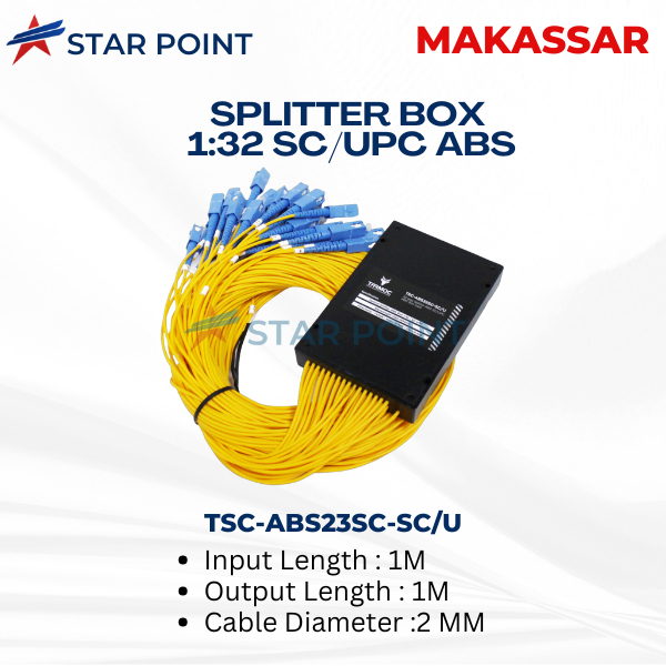 Fiber Optic Passive Spliter 1:32 SC/UPC | FO ABS PLC Box Splitter 1x32