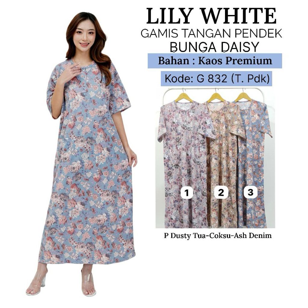 Gamis | Gamis Kaos | Gamis Lengan Pendek | Gamis Wanita | GPDK LW Allsize