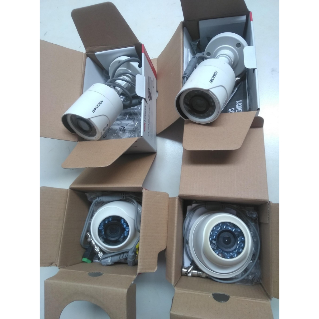 CCTV + DVR + Adaptor + Kabel Hikvision Hik Vision 4 Channel Camera Kamera