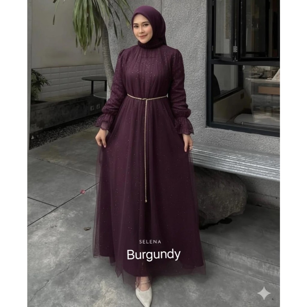 UC - Dress Best Seller-Gamis Brokat Terbaru Tren 2025 Silk Premium Mix Tille Raindrop Jumbo Lebaran 