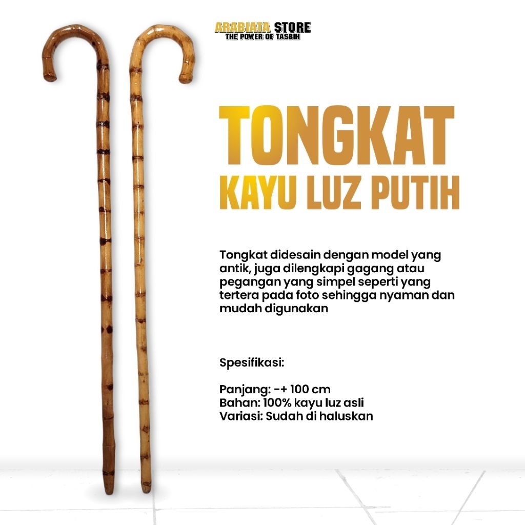 Tongkat Kayu Luz Putih Jaminan Keaslian