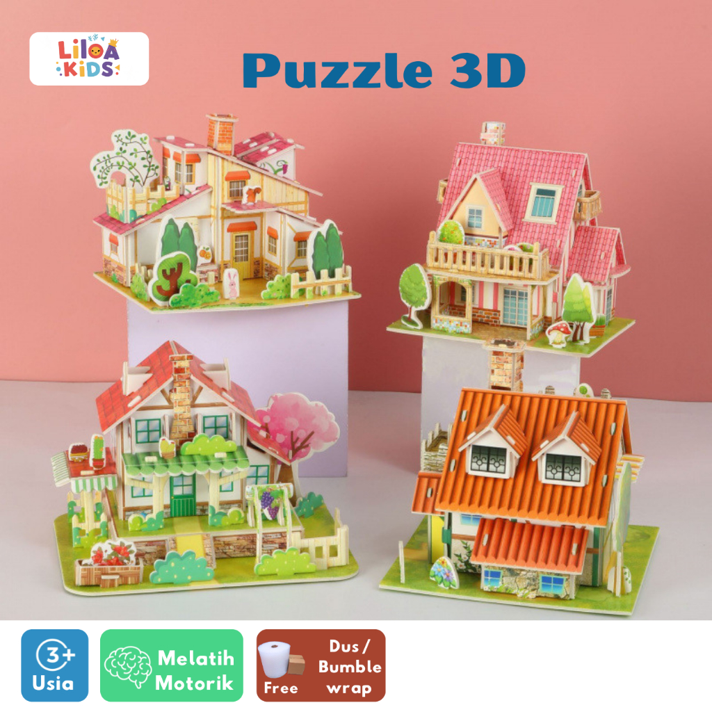 Mainan Anak Puzzle 3D Diy RUMAH / Puzzle 3D Diy HOUSE
