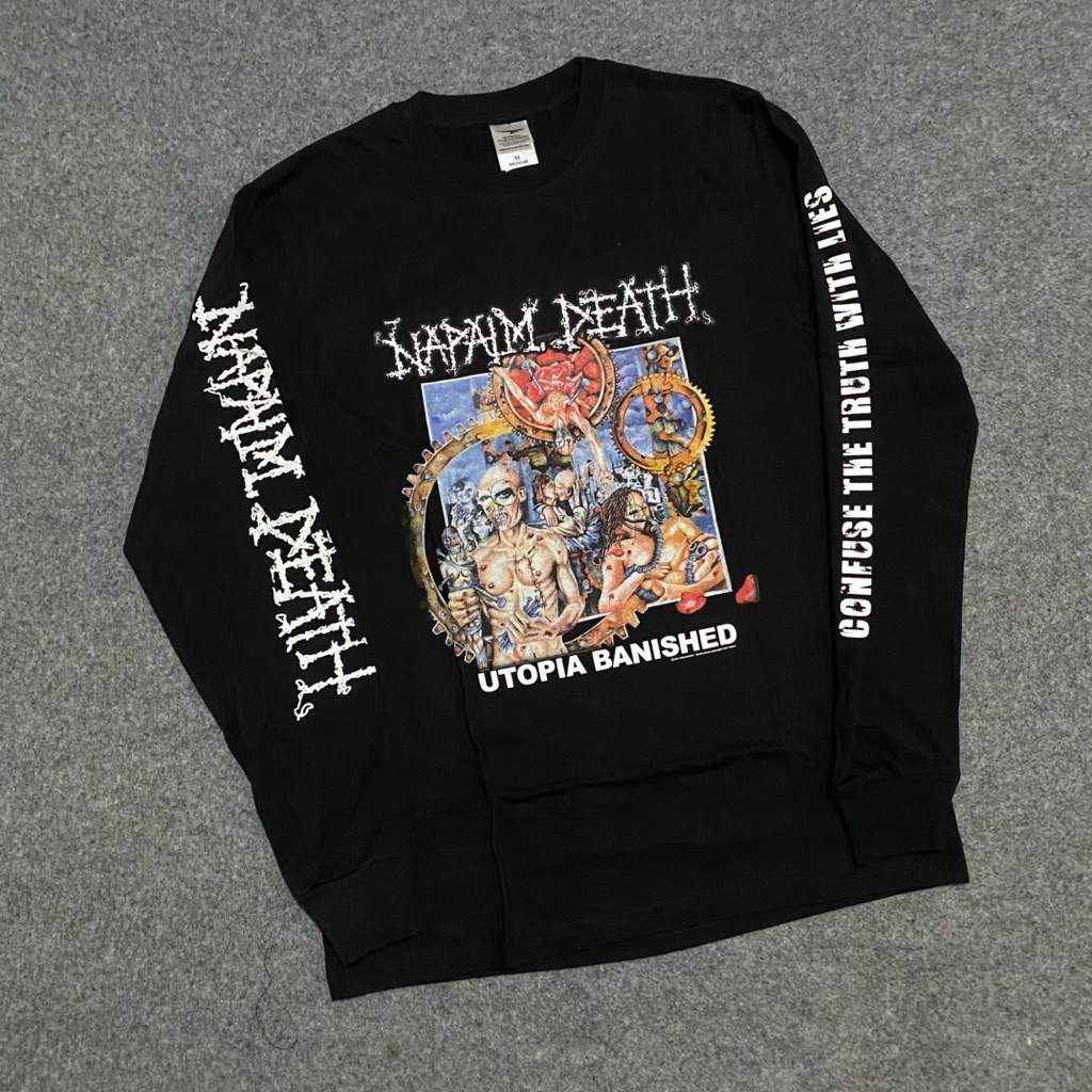 Napalm Death - Utopia Banished Official Kaos Band Hitam
