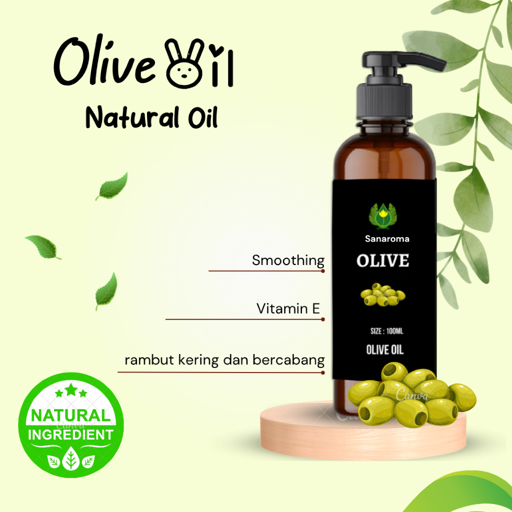 Sanaroma Minyak Zaitun Asli Pure Olive Oil Minyak Jaitun Murni Untuk Perawatan Rambut Extra Virgin O