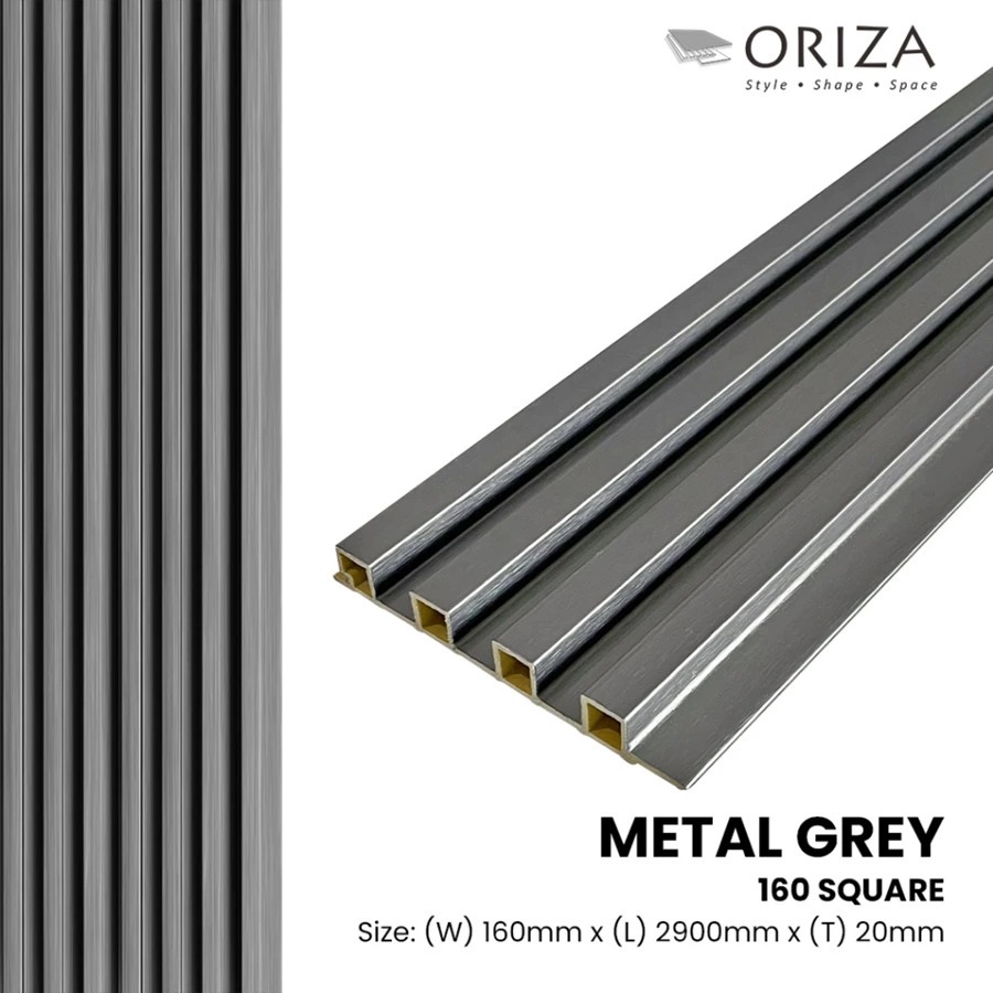 Oriza Wall Panel WPC 160 Square - Metal Grey