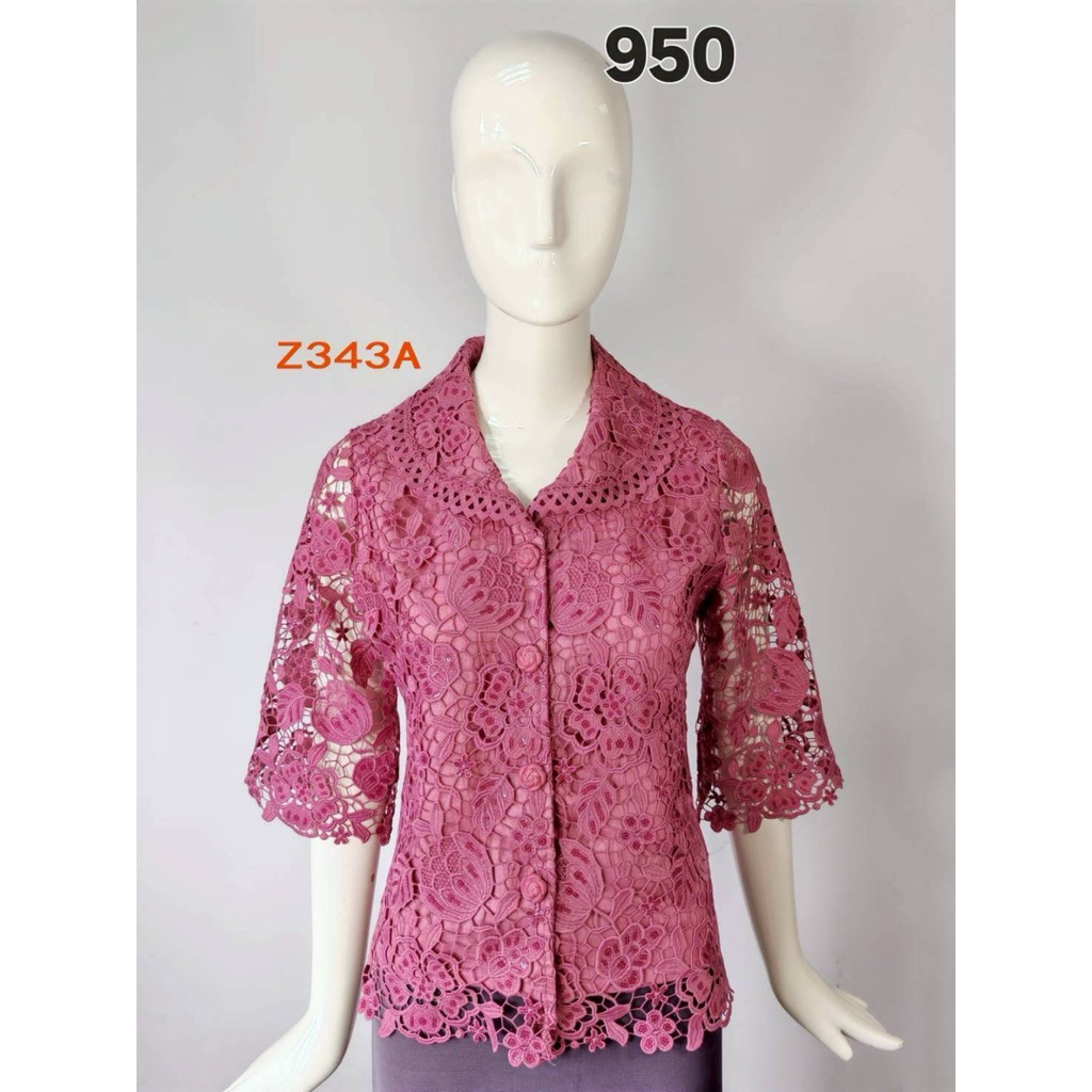ATASAN BLOUSE BROKAT PINK BOUTQIUE CASUAL WEAR IMPORT MADE IN THAILAND BANGKOK  PINK BUTIK