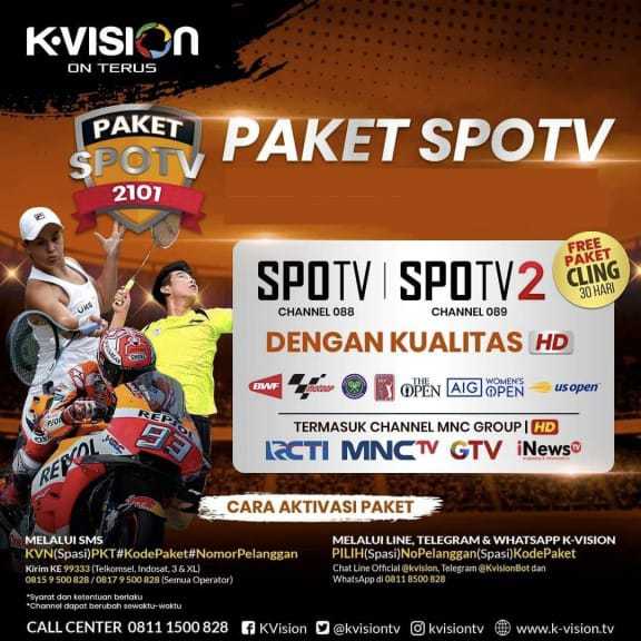Voucher Paket Kvision SPOTV 2106 K-Vision 180 Hari Special Roshn Saudi League dan MotoGP
